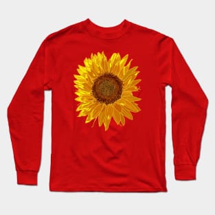 Positivity Sunflower Floral Art Long Sleeve T-Shirt